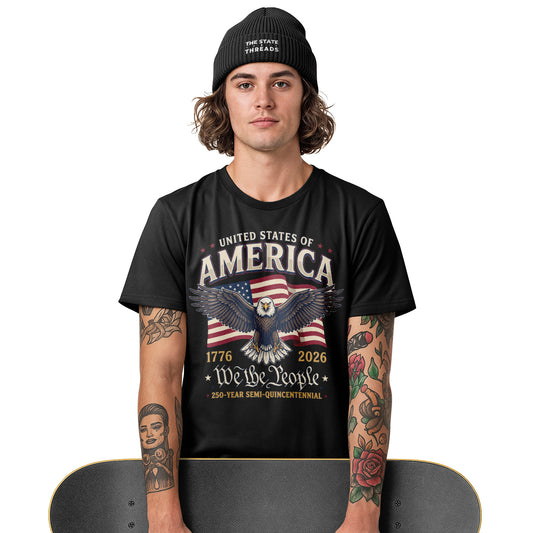 Retro USA 250th Anniversary T-Shirt | 1776-2026 Patriotic Tee