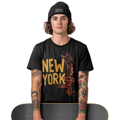 New York Gold Lettering T-Shirt | Bold Street Style Tee