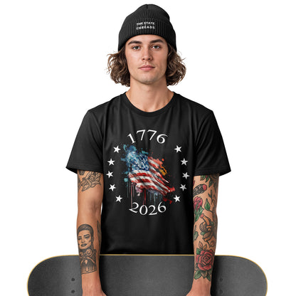 USA Star Map 250th T-Shirt | 1776-2026 Round Design Tee