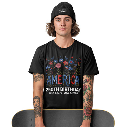 250 Years of Independence T-Shirt | Colorful Wildflower Tee