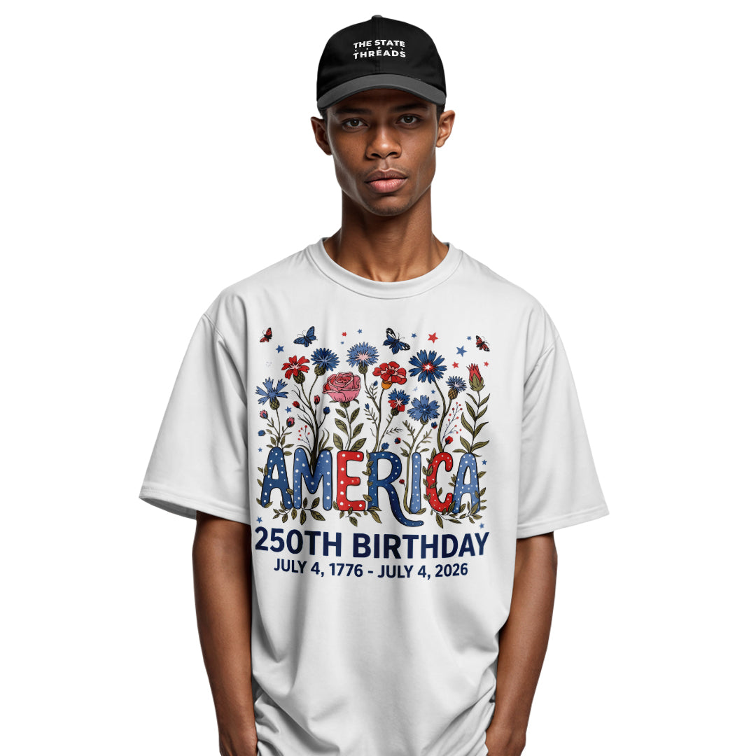 250 Years of Independence T-Shirt | Colorful Wildflower Tee