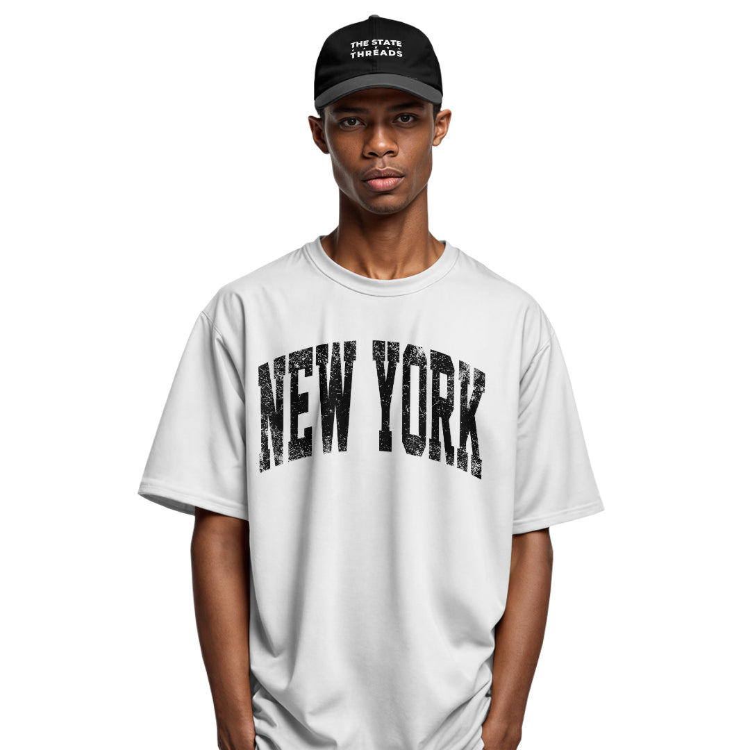 New York Vintage Lettering T-Shirt | NYC Souvenir Gift Tee