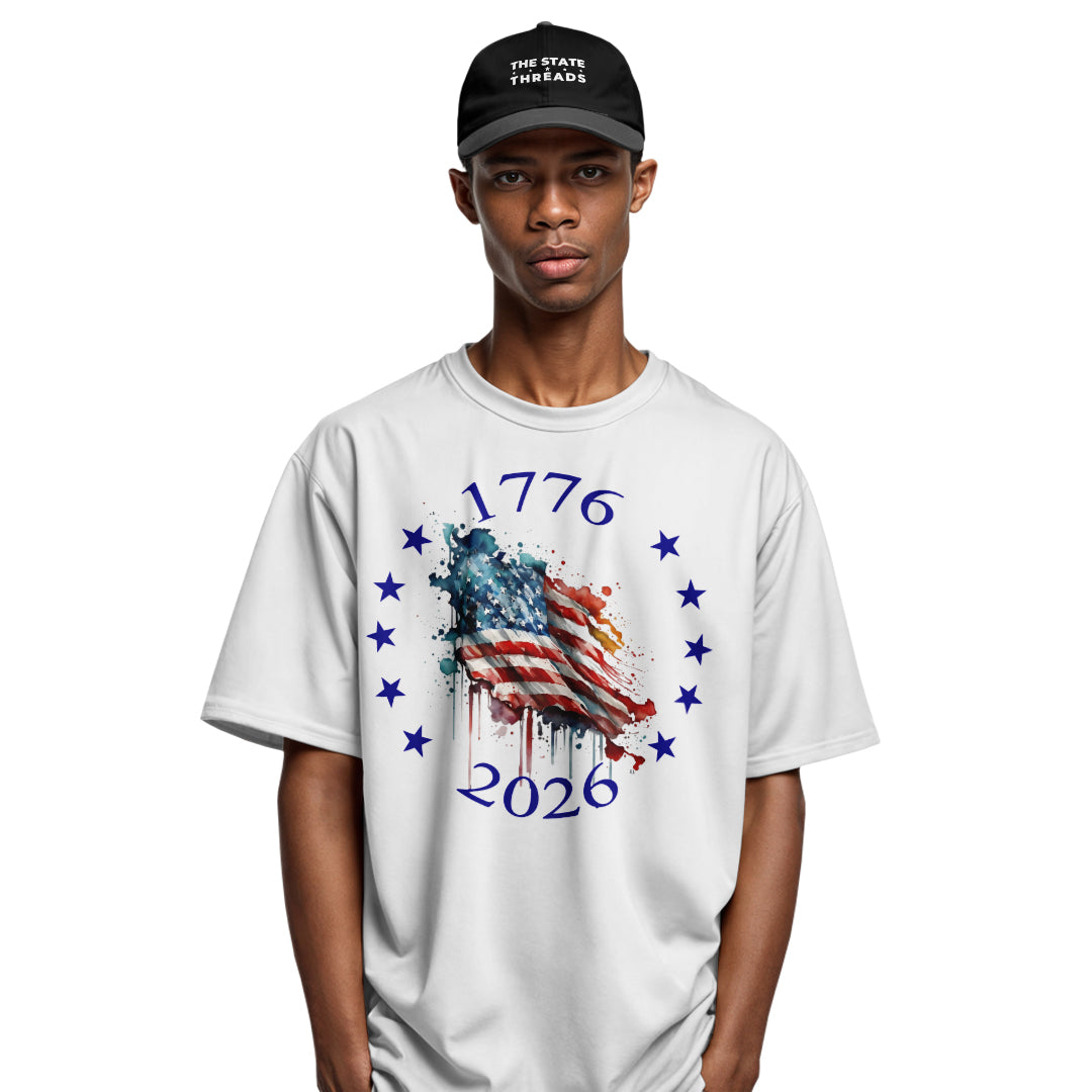 USA Star Map 250th T-Shirt | 1776-2026 Round Design Tee