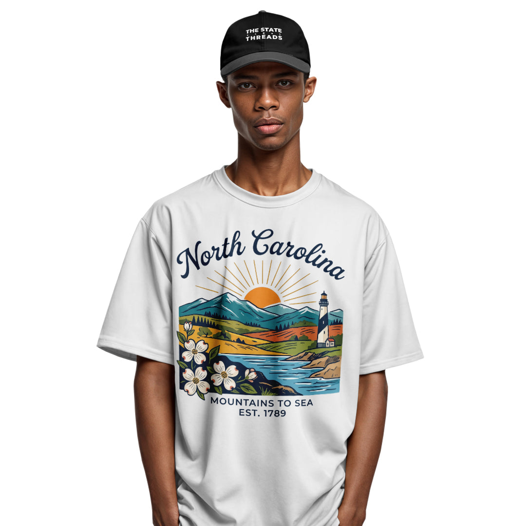 North Carolina Landscape T-Shirt | Colorful Beautiful Tee