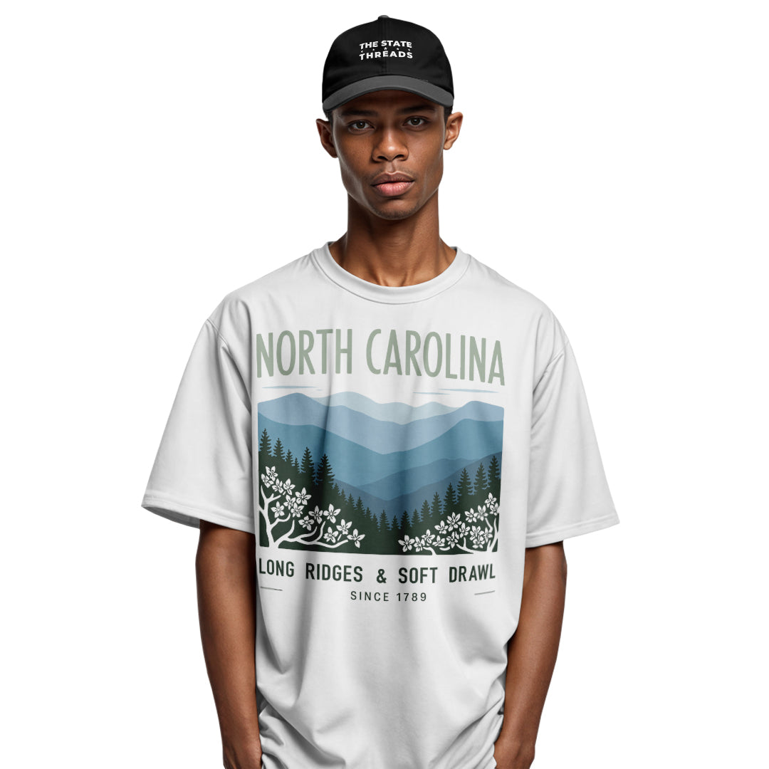 North Carolina Long Ridges T-Shirt | Pine Forest Landscape Tee