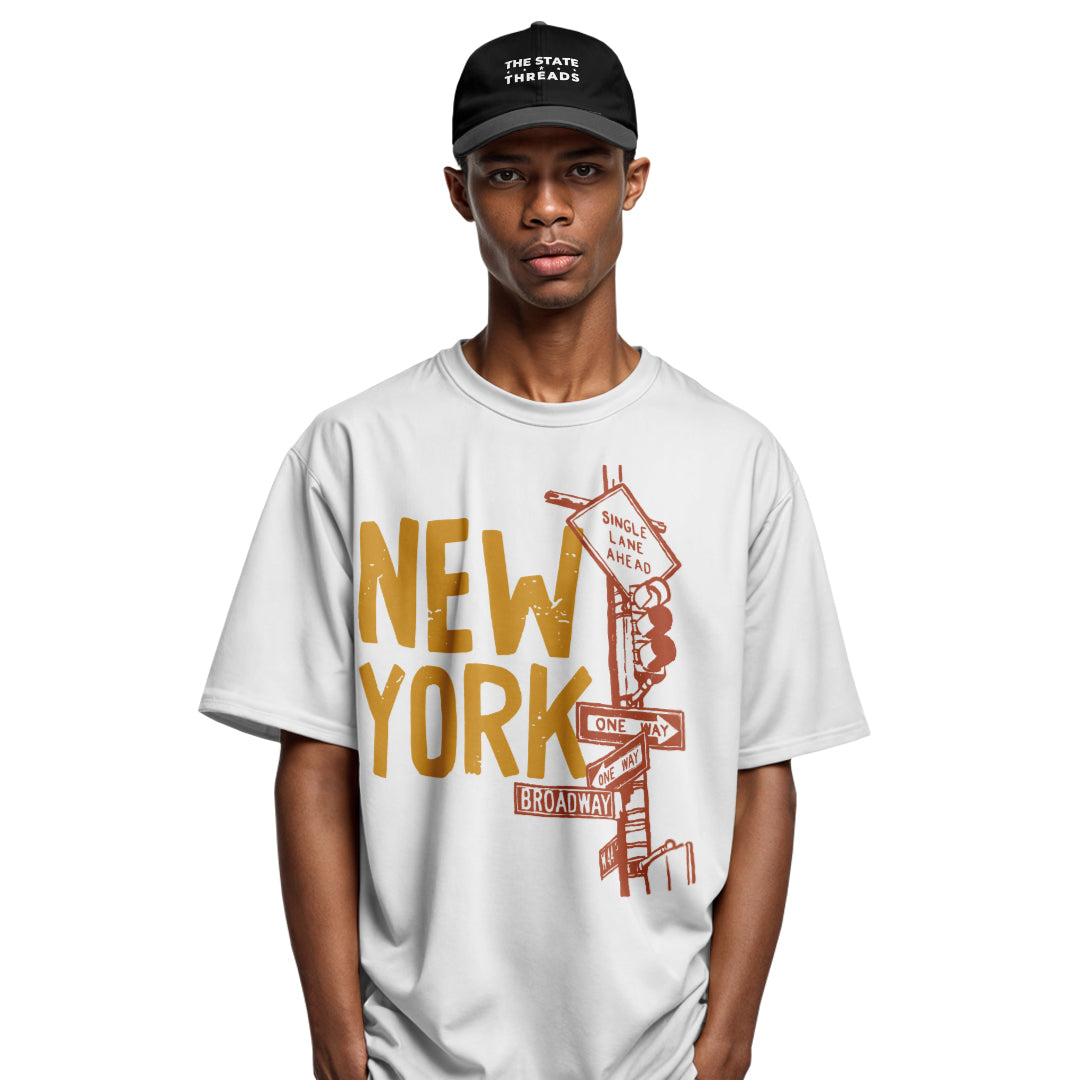 New York Gold Lettering T-Shirt | Bold Street Style Tee