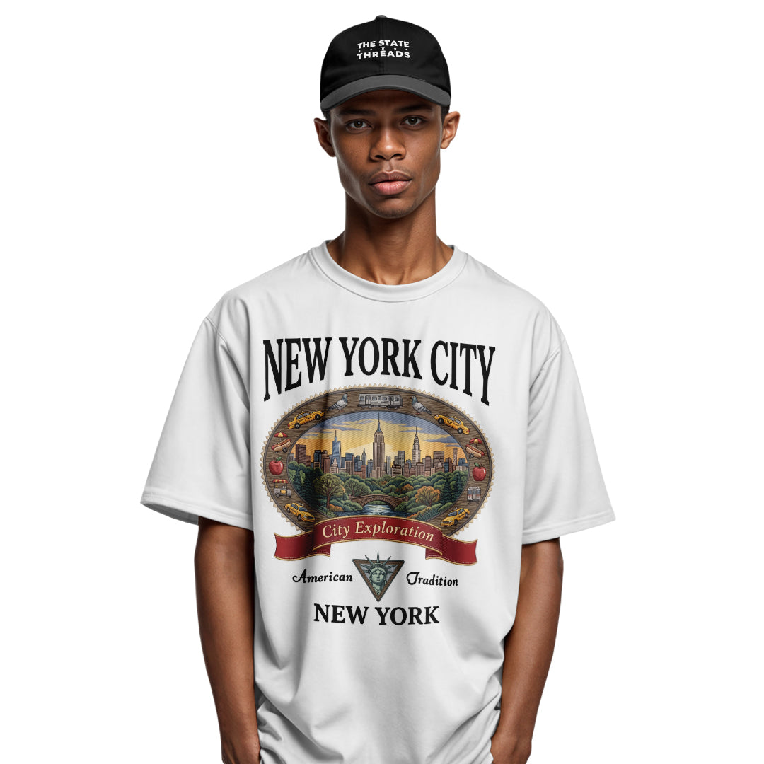 NYC Cartoon Style T-Shirt | Traditional Classic Tee