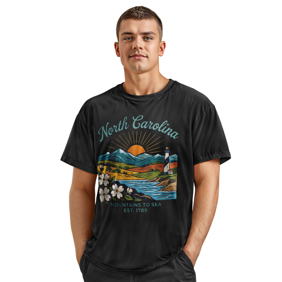 North Carolina Landscape T-Shirt | Colorful Beautiful Tee