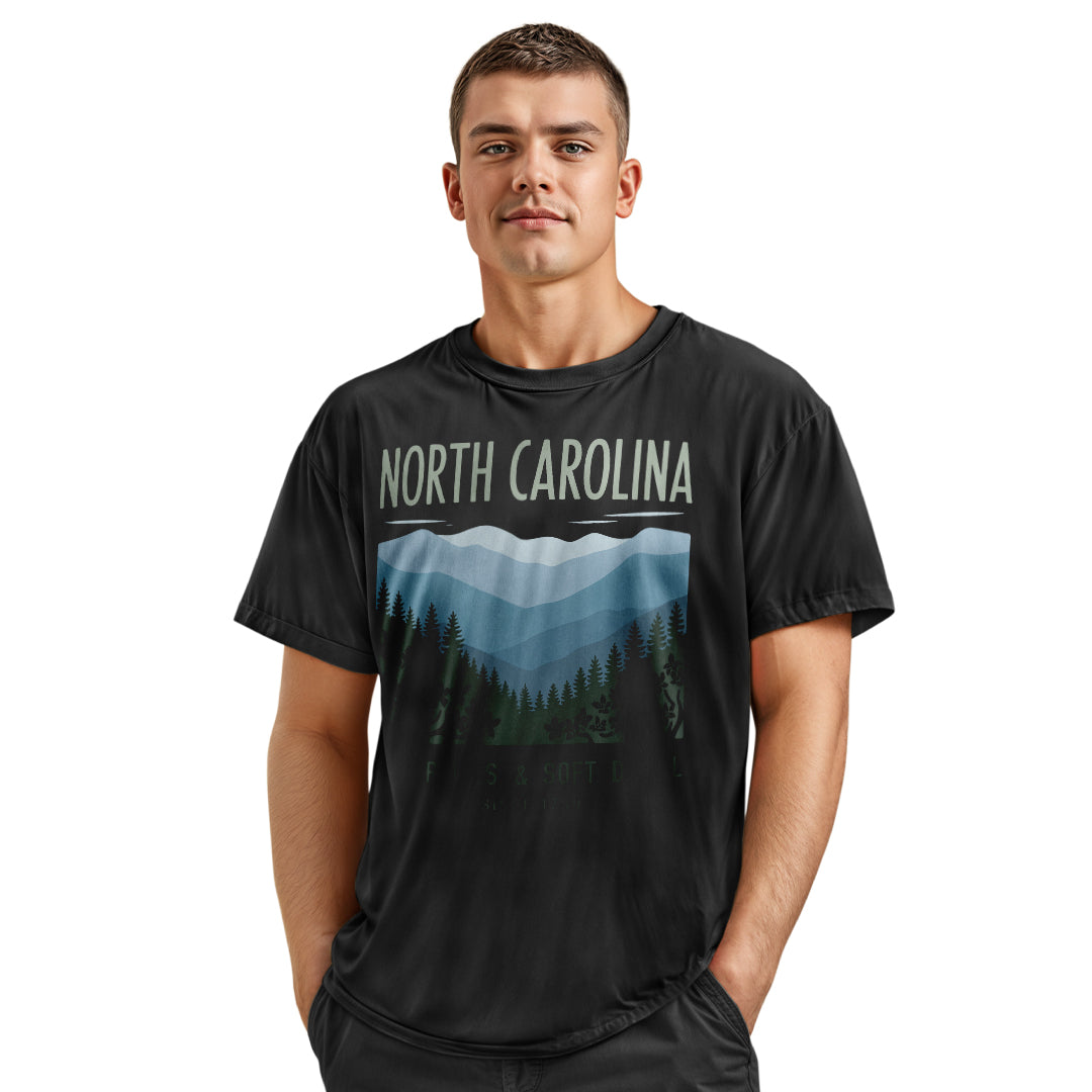 North Carolina Long Ridges T-Shirt | Pine Forest Landscape Tee