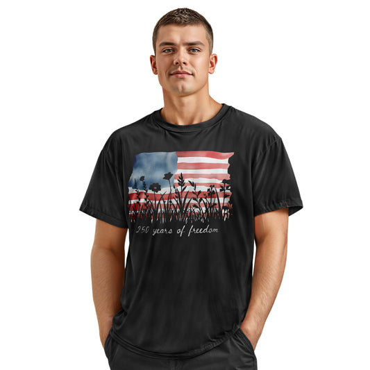 Floral American Flag T-Shirt | Wildflower Patriotic Tee