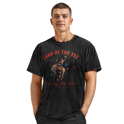 Land of the Yee Home of the Haw T-Shirt | Yee Haw Cowboy Tee