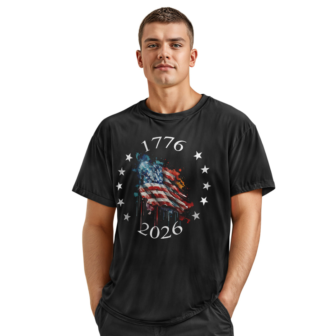 USA Star Map 250th T-Shirt | 1776-2026 Round Design Tee