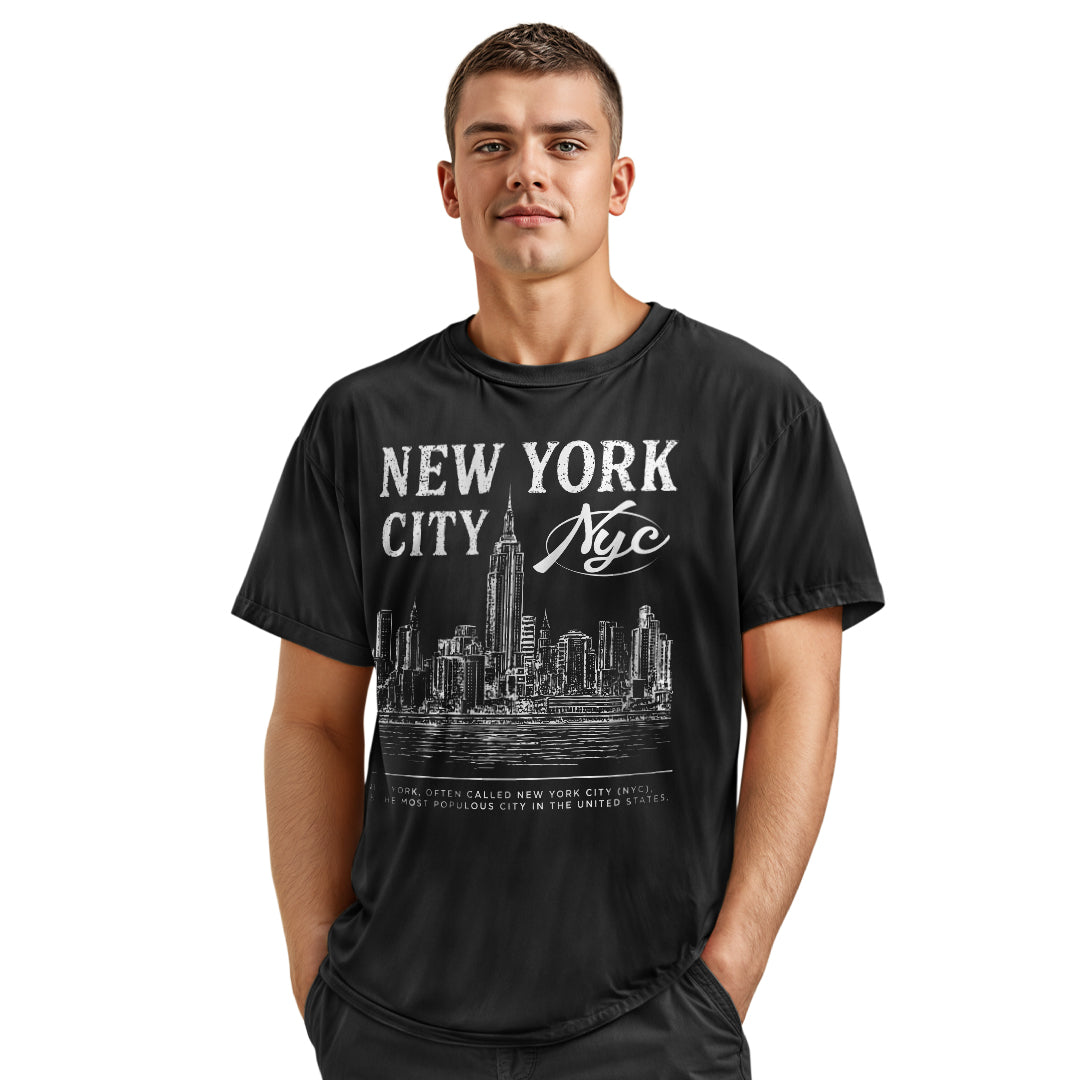 NYC Skyline Landmarks T-Shirt | Manhattan Souvenir Tee