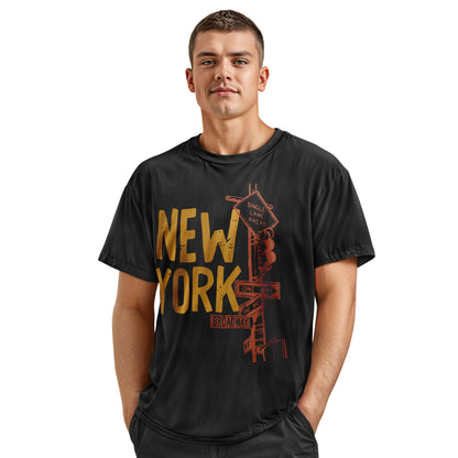 New York Gold Lettering T-Shirt | Bold Street Style Tee