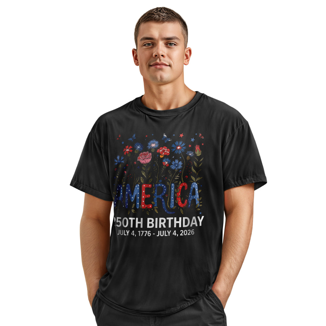 250 Years of Independence T-Shirt | Colorful Wildflower Tee