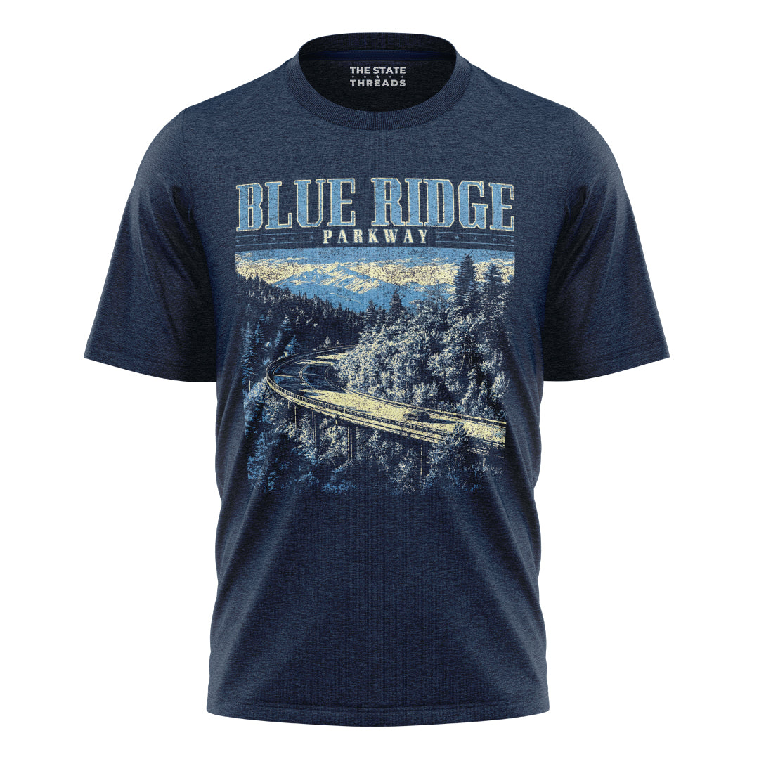 Blue Bridge Landscape T-Shirt | Nature Jungle Tee