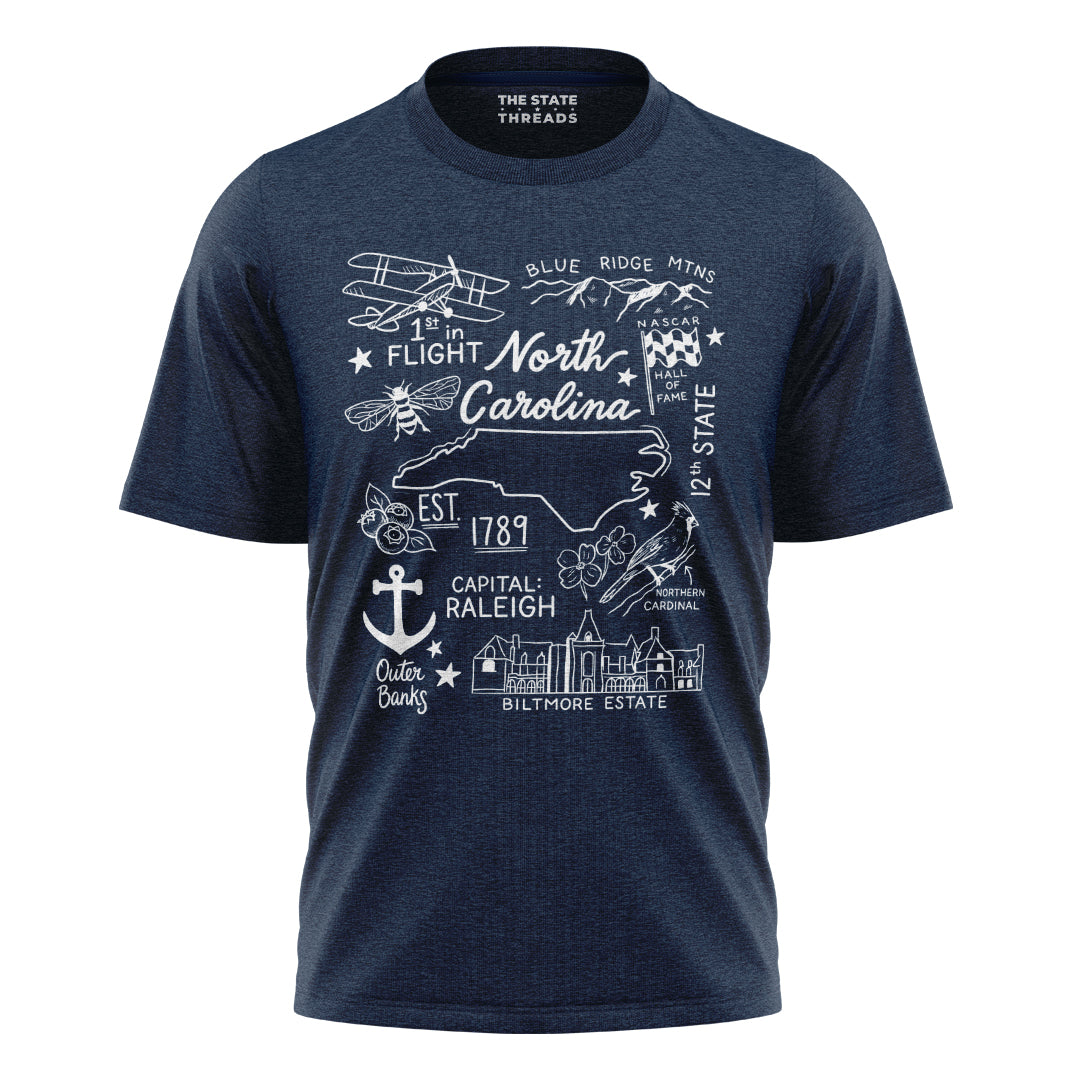 North Carolina Themed T-Shirt | NC Commemorative Tee
