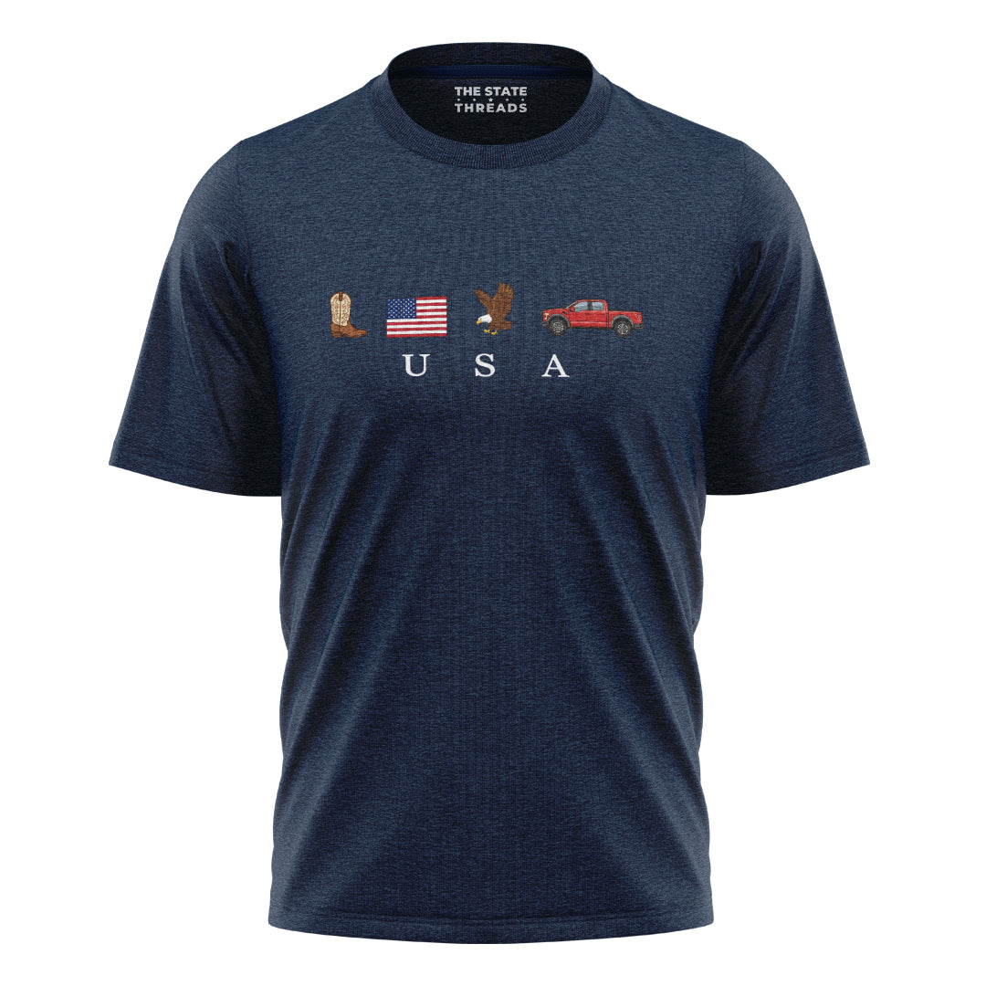 USA Represent America T-Shirt | Basic Patriotic Love Tee