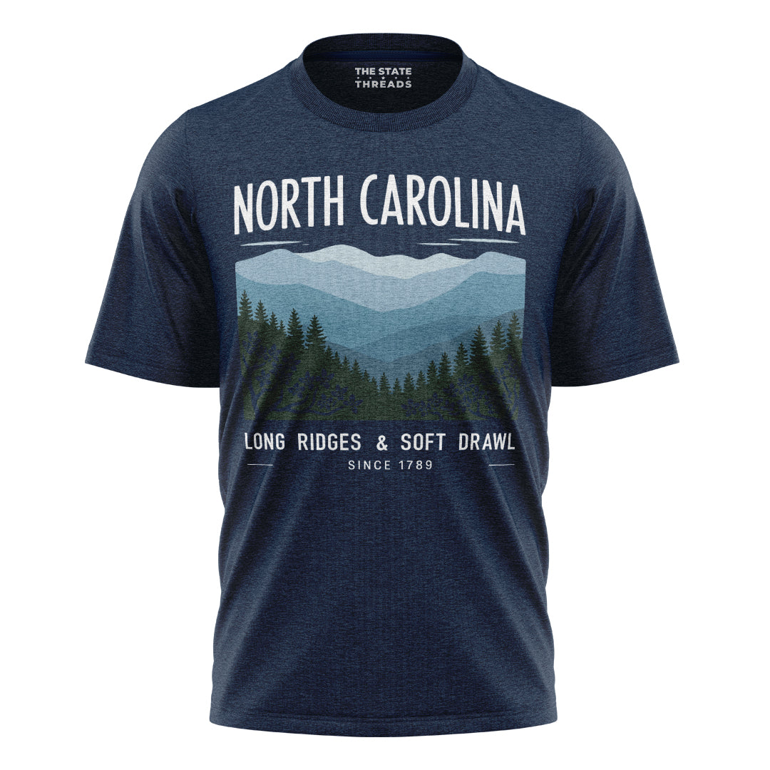 North Carolina Long Ridges T-Shirt | Pine Forest Landscape Tee