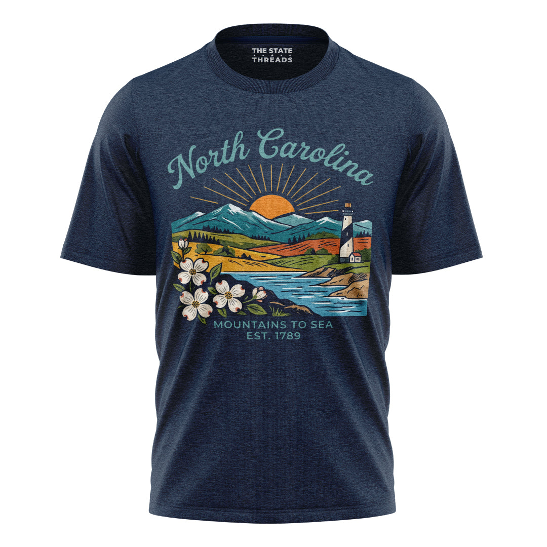 North Carolina Landscape T-Shirt | Colorful Beautiful Tee