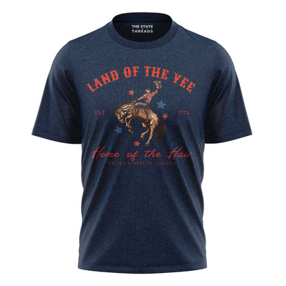 Land of the Yee Home of the Haw T-Shirt | Yee Haw Cowboy Tee