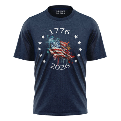 USA Star Map 250th T-Shirt | 1776-2026 Round Design Tee