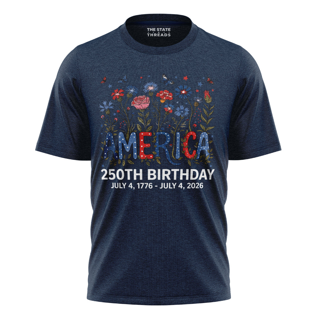 250 Years of Independence T-Shirt | Colorful Wildflower Tee