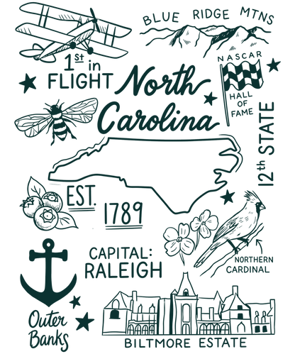 North Carolina Themed T-Shirt | NC Commemorative Tee