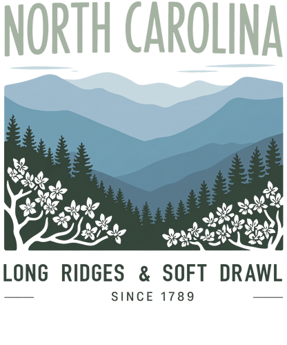 North Carolina Long Ridges T-Shirt | Pine Forest Landscape Tee