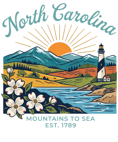 North Carolina Landscape T-Shirt | Colorful Beautiful Tee