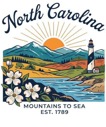 North Carolina Landscape T-Shirt | Colorful Beautiful Tee