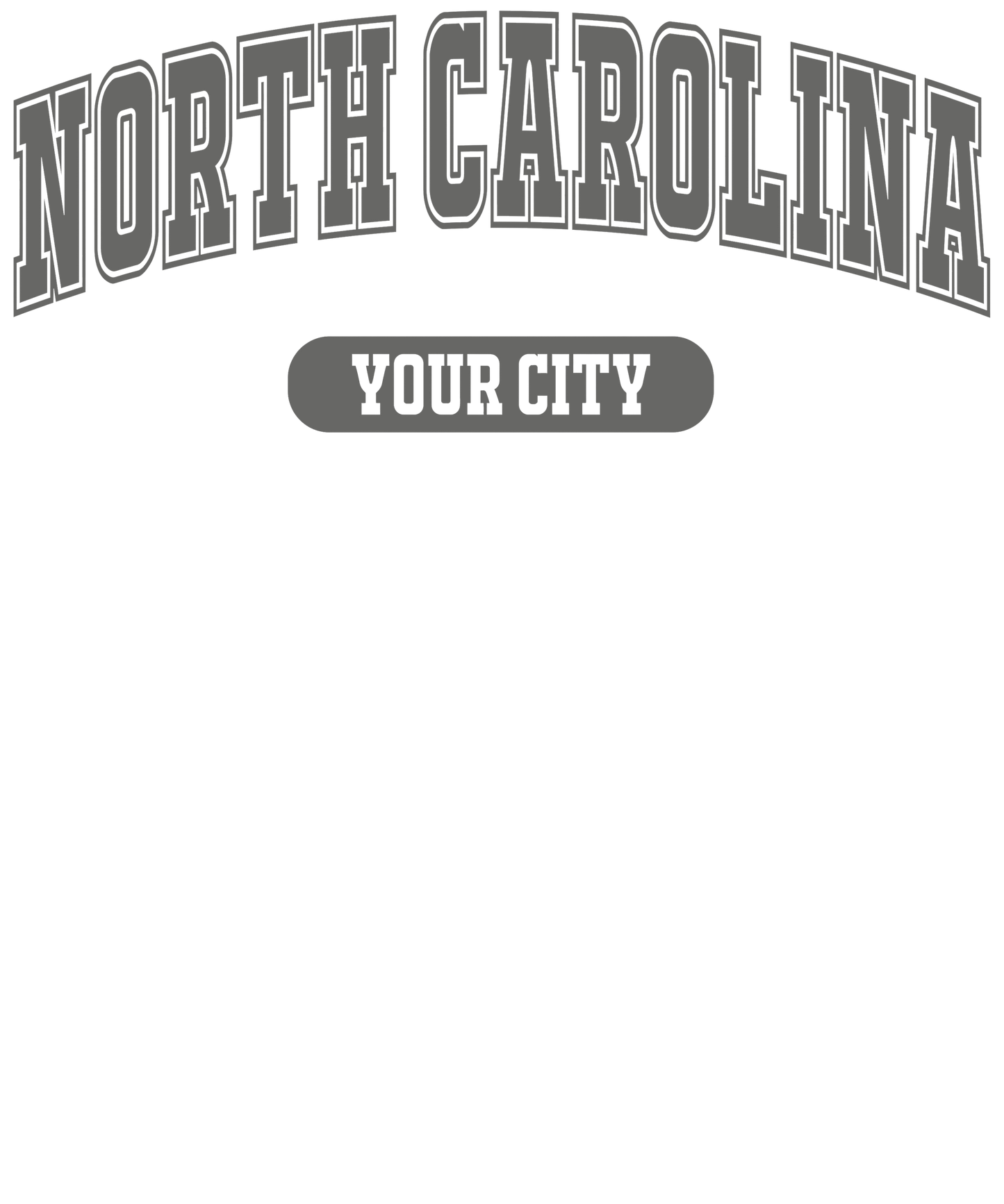 North Carolina Modern T-Shirt | Trendy City Print Tee