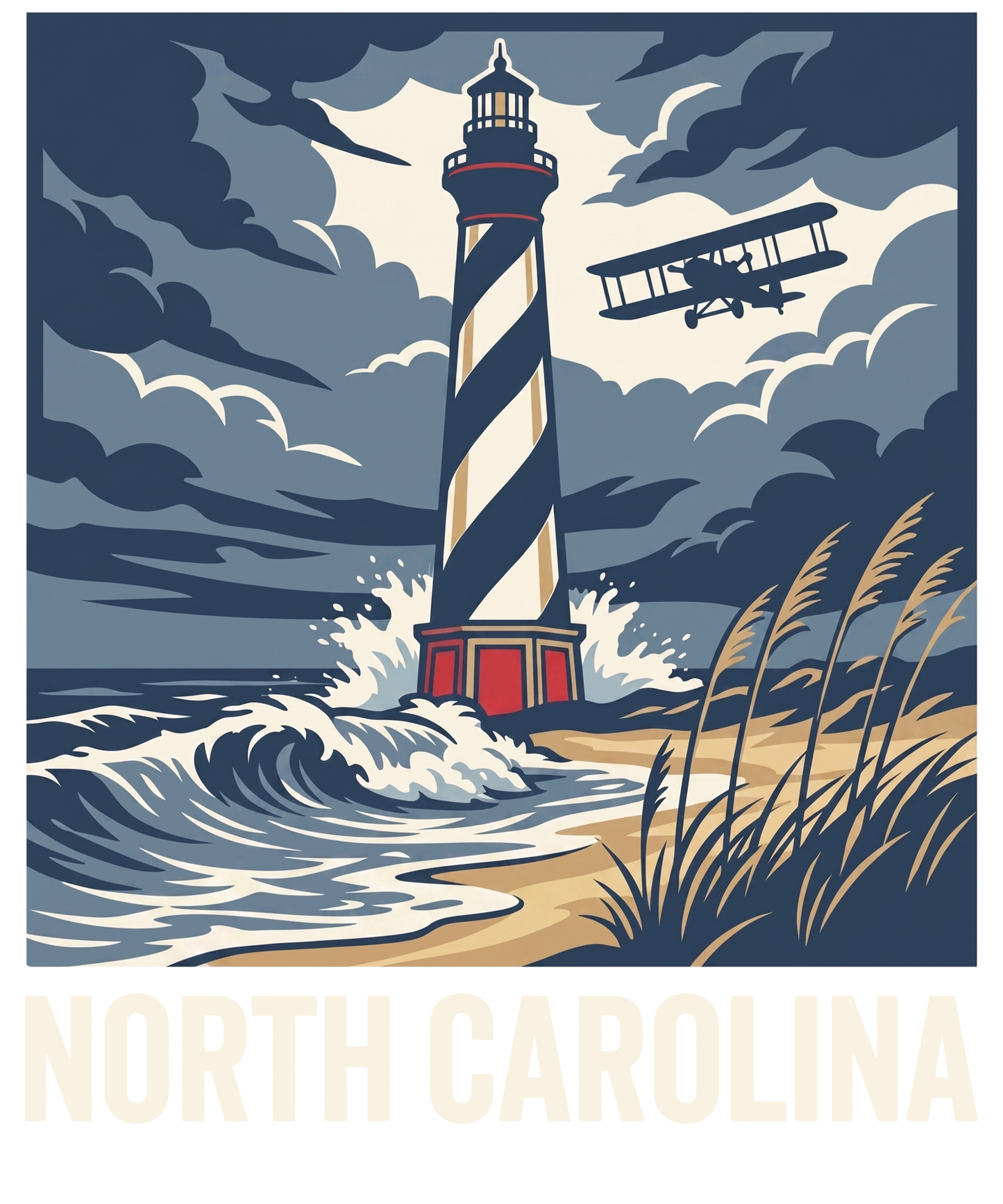 North Carolina Lighthouse T-Shirt | Coastal Solitude Tee