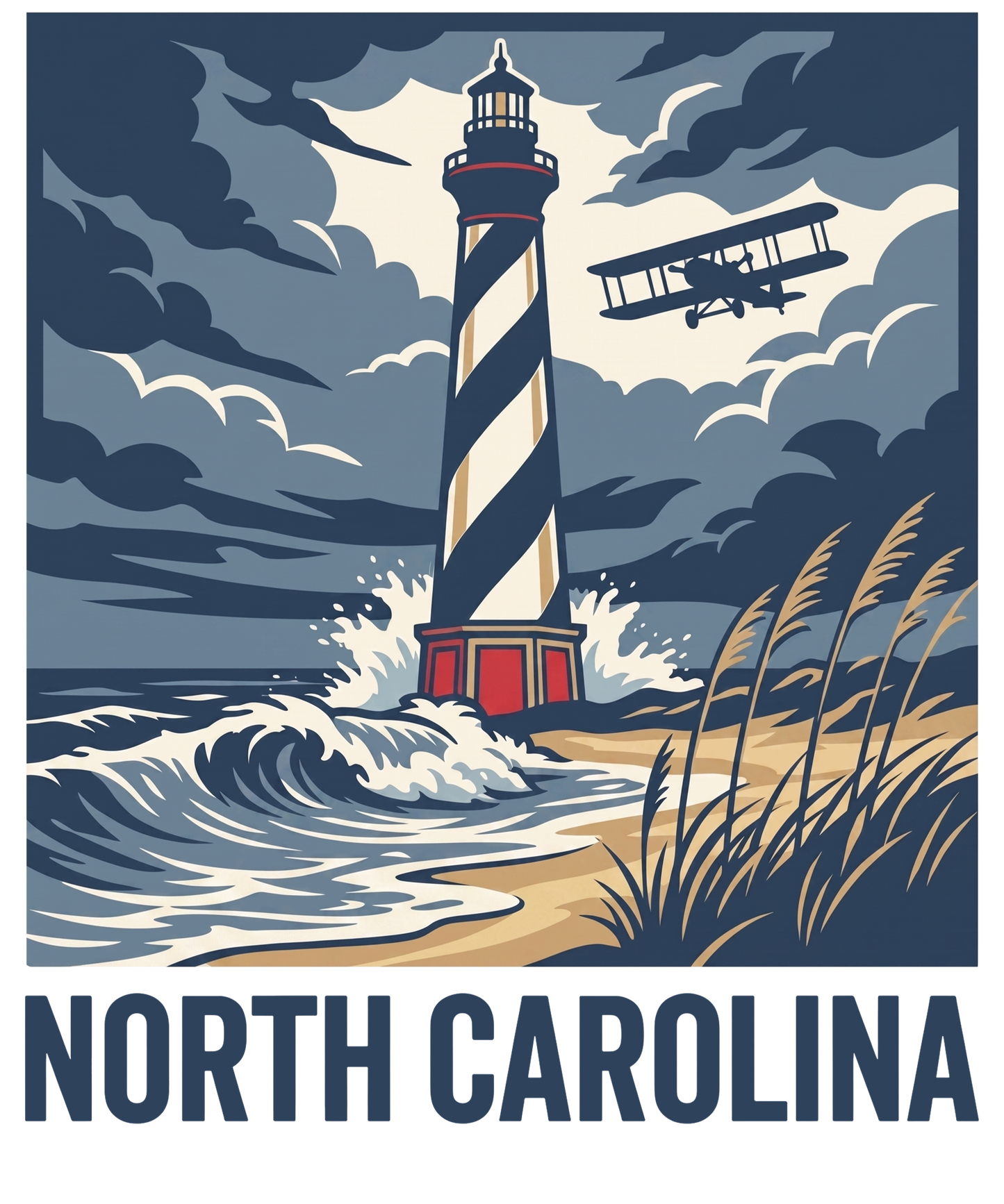 North Carolina Lighthouse T-Shirt | Coastal Solitude Tee