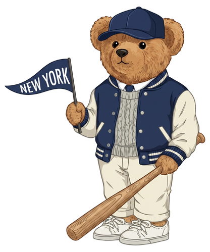 Baseball Bear NYC T-Shirt | Cute New York Sports Tee