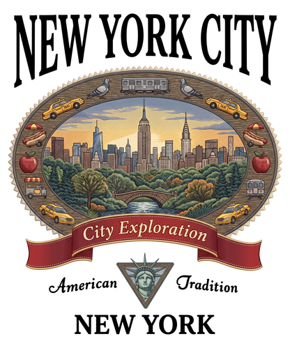 NYC Cartoon Style T-Shirt | Traditional Classic Tee
