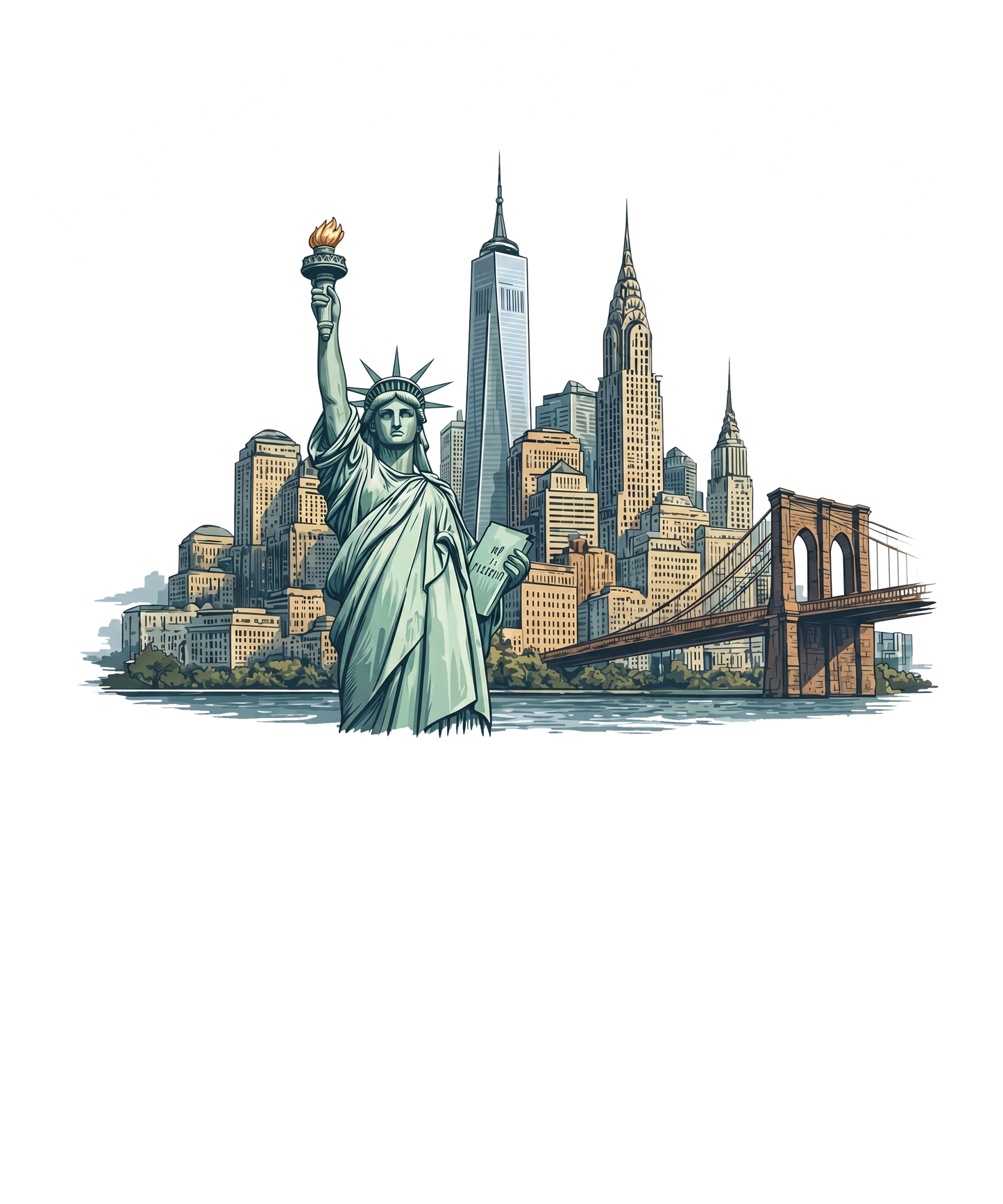 NYC Statue of Liberty Logo T-Shirt | New York Souvenir Tee