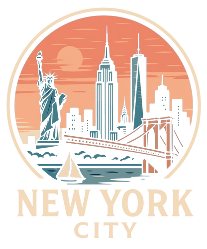 NYC Cartoon Panorama T-Shirt | Classic Relaxed Style Tee