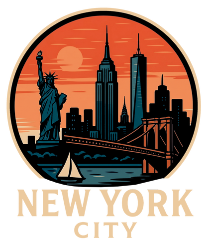 NYC Cartoon Panorama T-Shirt | Classic Relaxed Style Tee