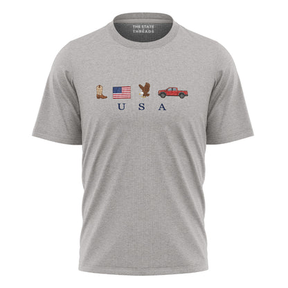 USA Represent America T-Shirt | Basic Patriotic Love Tee