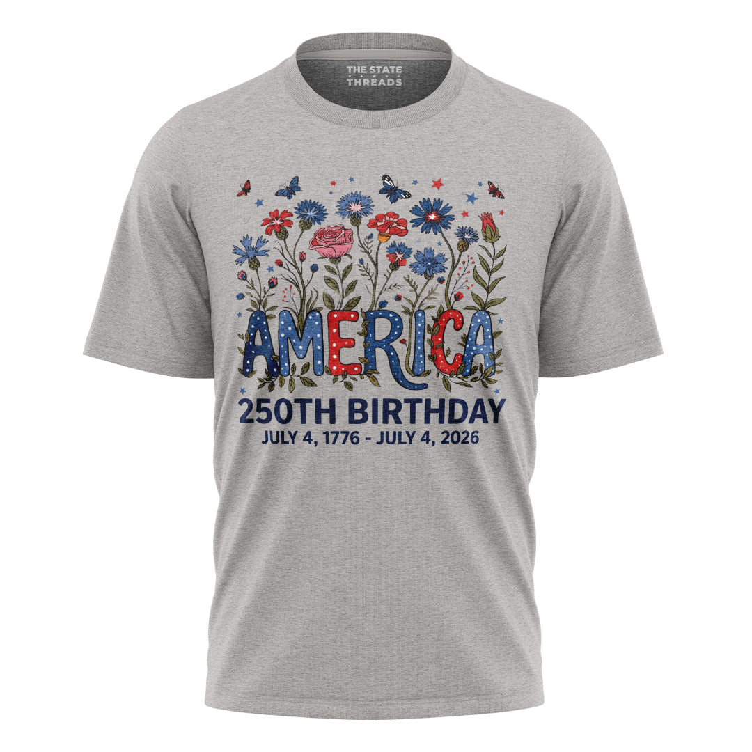 250 Years of Independence T-Shirt | Colorful Wildflower Tee