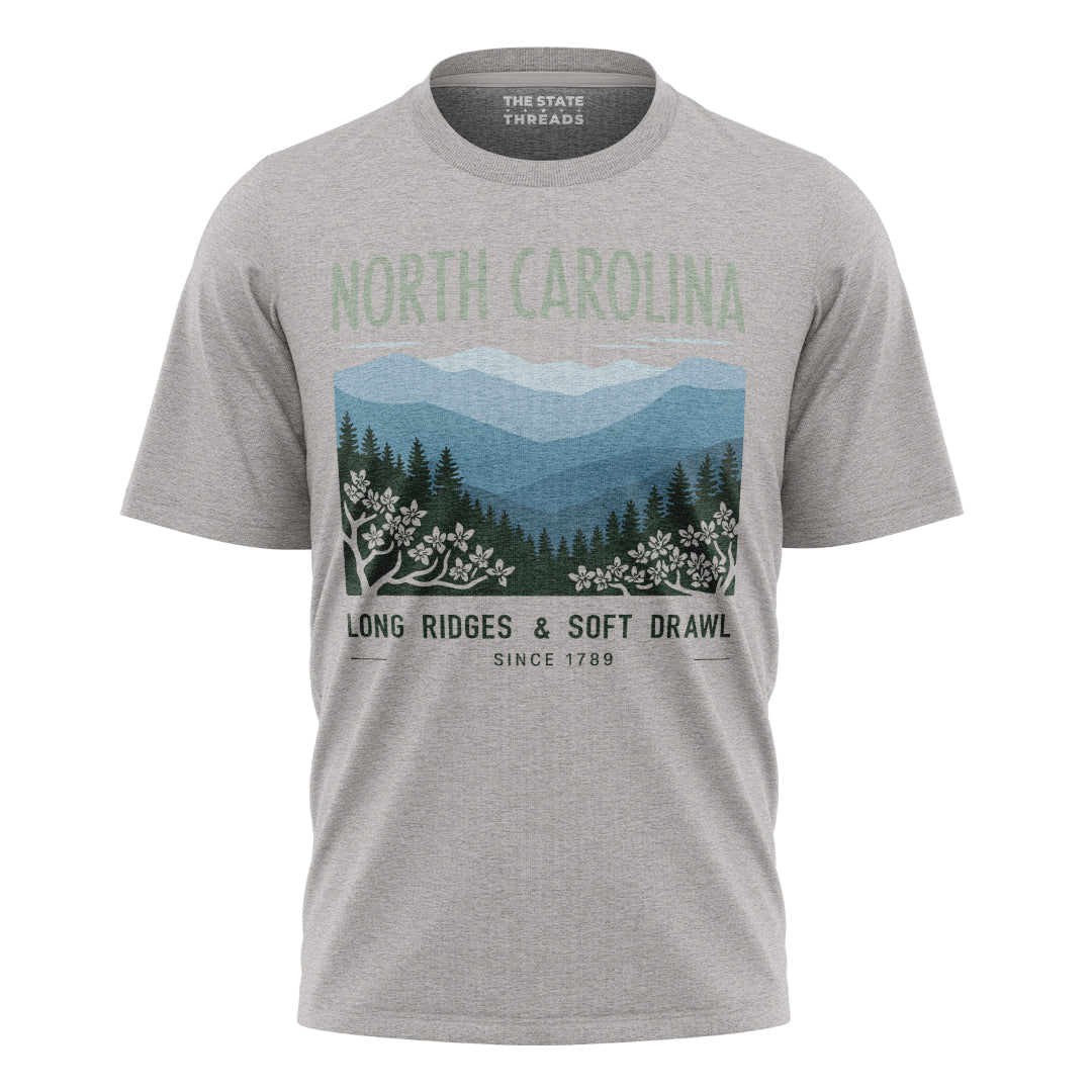 North Carolina Long Ridges T-Shirt | Pine Forest Landscape Tee