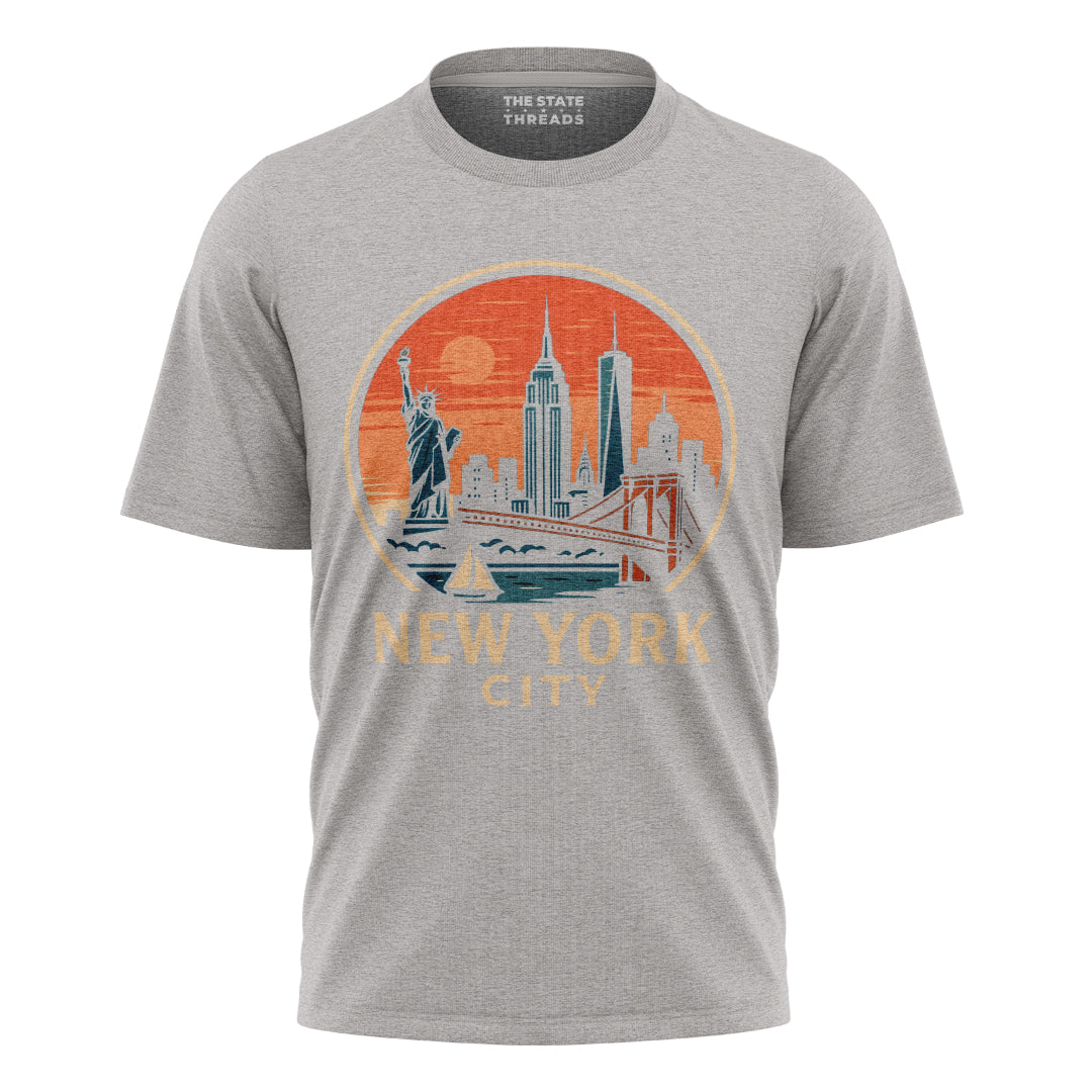 NYC Cartoon Panorama T-Shirt | Classic Relaxed Style Tee