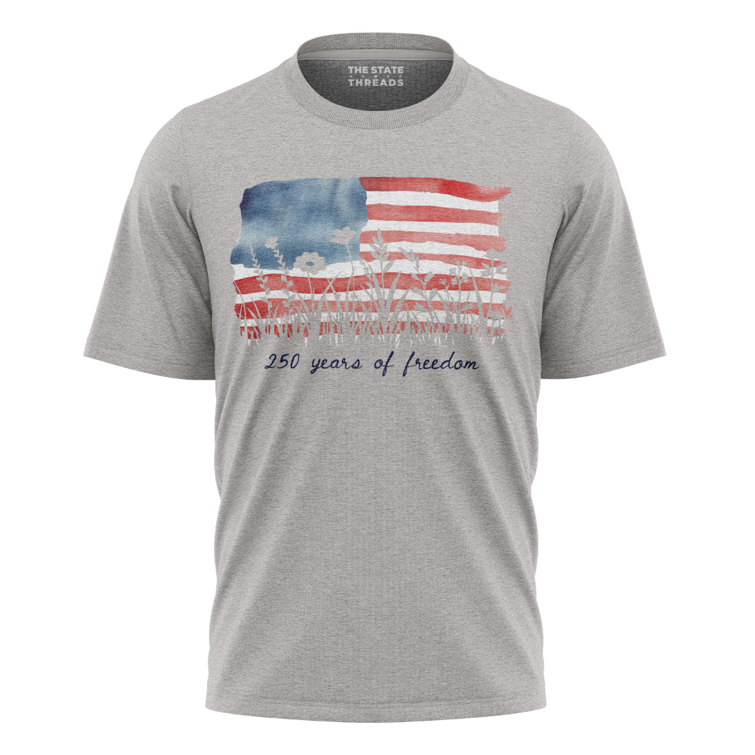 Floral American Flag T-Shirt | Wildflower Patriotic Tee