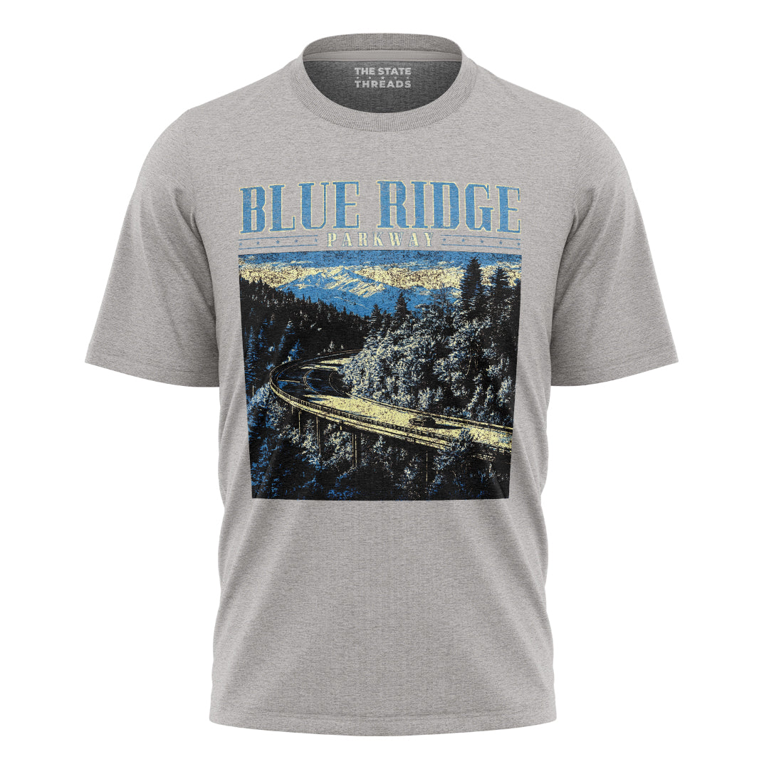 Blue Bridge Landscape T-Shirt | Nature Jungle Tee