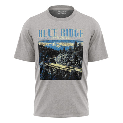 Blue Bridge Landscape T-Shirt | Nature Jungle Tee