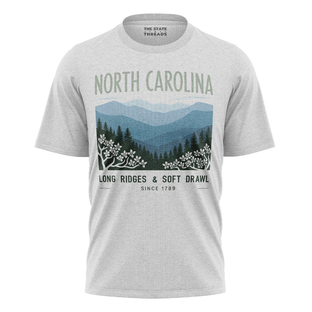 North Carolina Long Ridges T-Shirt | Pine Forest Landscape Tee