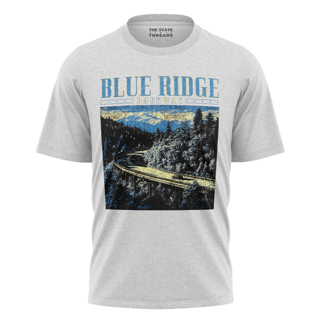 Blue Bridge Landscape T-Shirt | Nature Jungle Tee