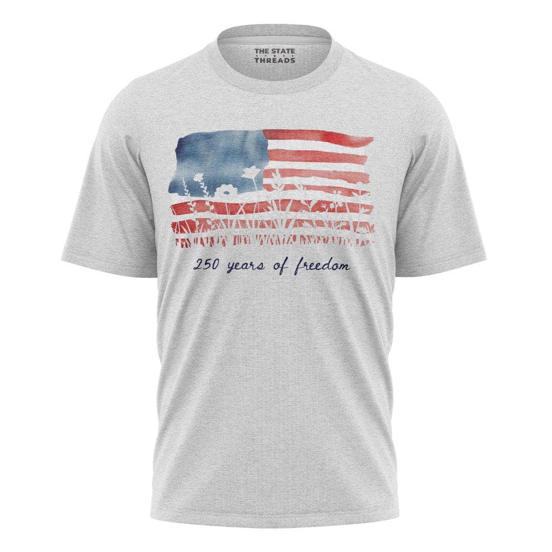 Floral American Flag T-Shirt | Wildflower Patriotic Tee