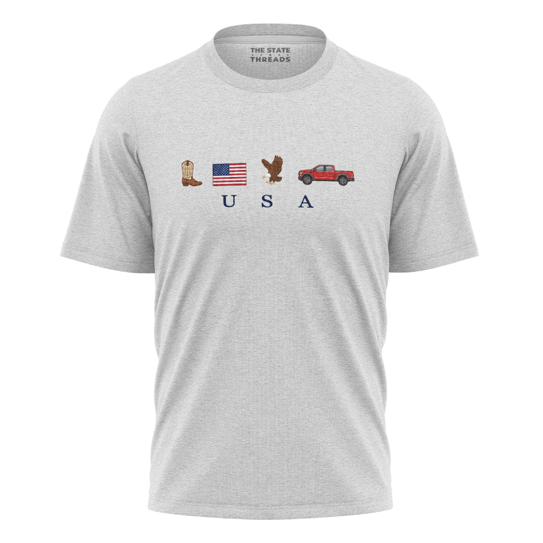 USA Represent America T-Shirt | Basic Patriotic Love Tee